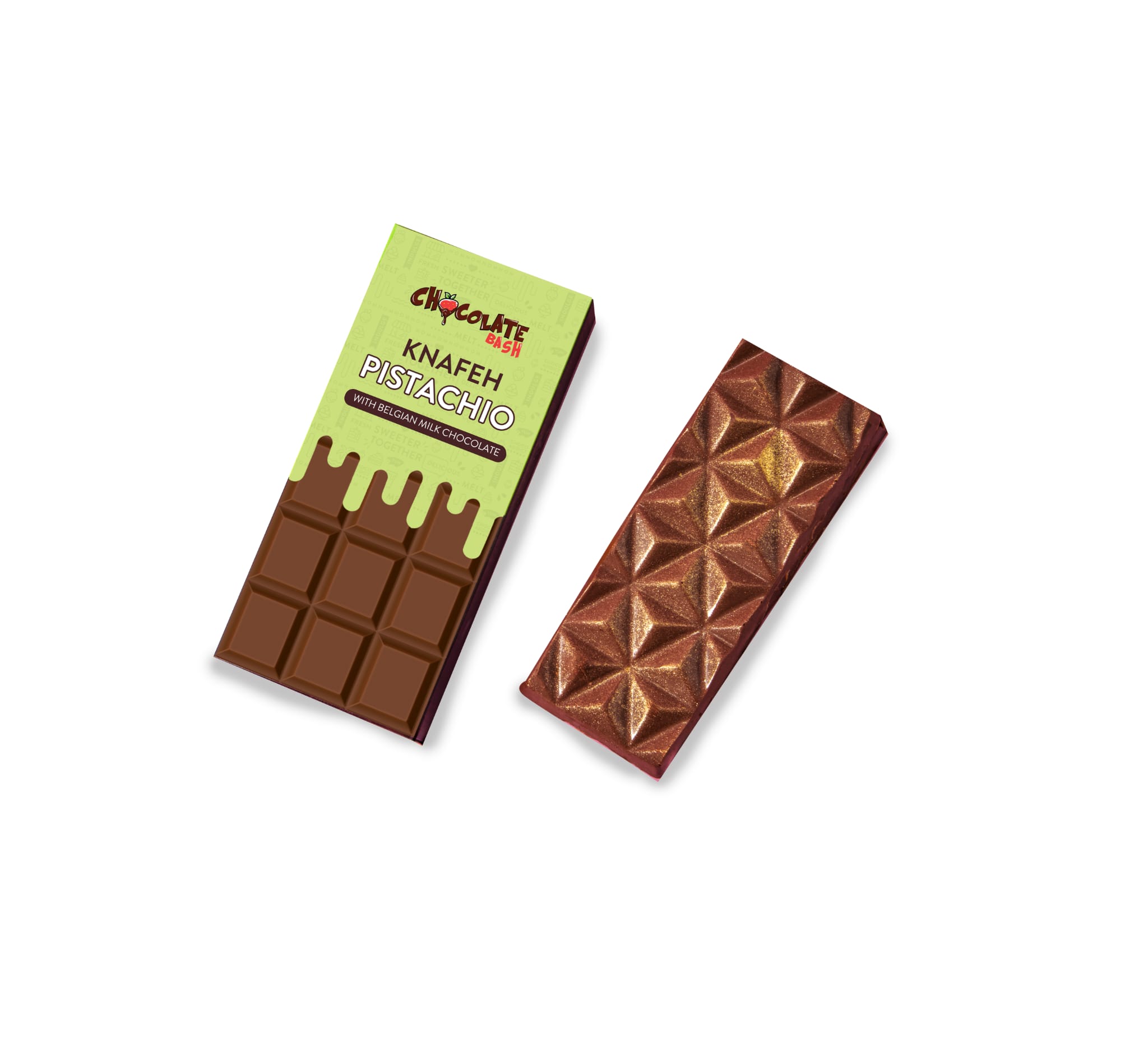 Pistachio Knafeh Chocolate Bar 1 Pistachio Knafeh Chocolate Bar